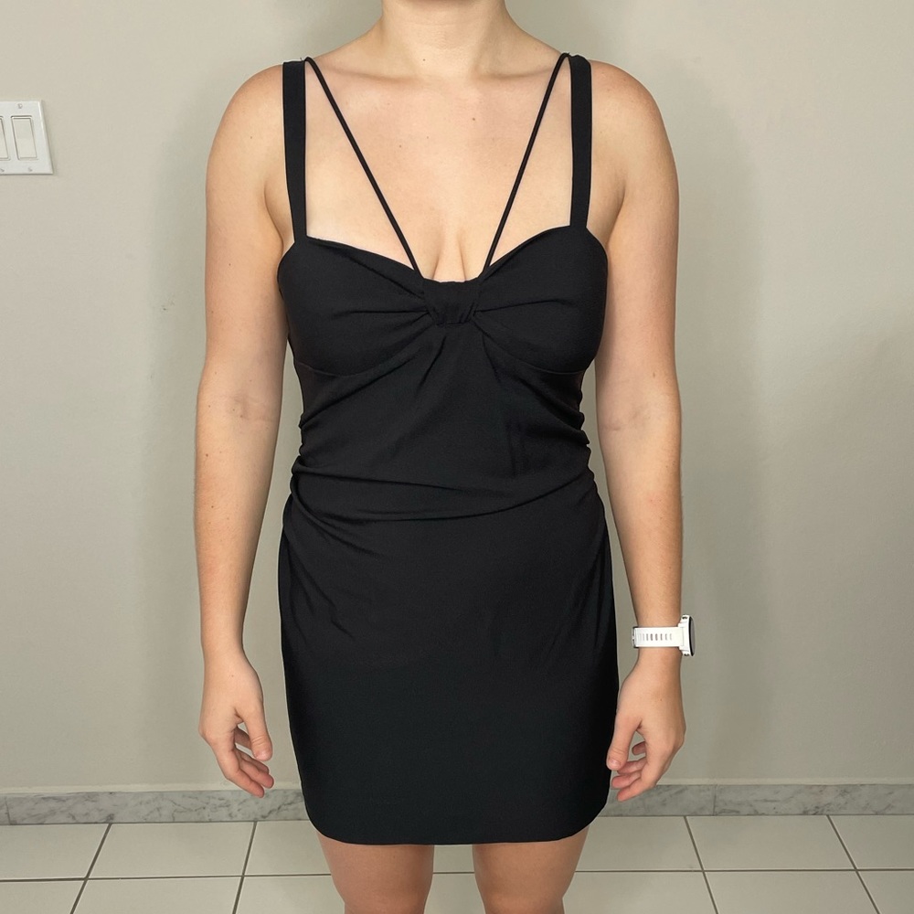 Zara Black Mini Dress with Strappy Detail
